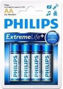 Philips Batterij Penlite Lr06 Extremelife 1.5v Aa Per 4 Stuks