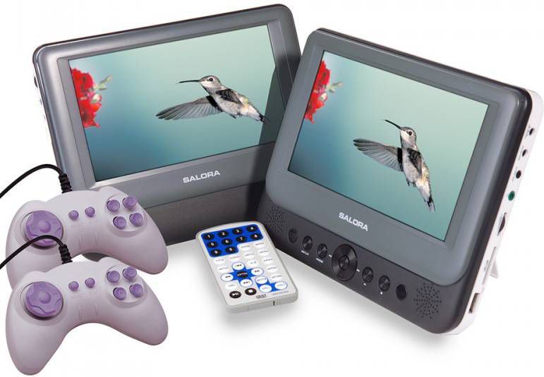 Salora DVP9048TWIN duo portable DVD-speler met 9 inch schermen