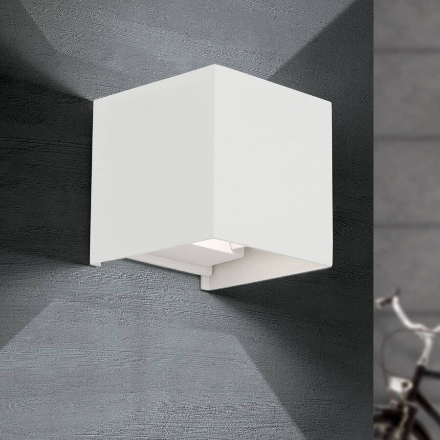 Orion Kubusvormig LED buitenwandverlichting Cube in wit