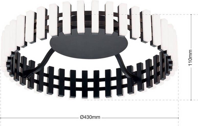 Orion LED plafondlamp Mansion, zwart wit Ø, 43 cm