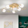 Orion LED plafondlamp Pipes in goud met glasbollen online kopen