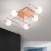 Orion LED plafondlamp Pipes in koper met glasbollen online kopen