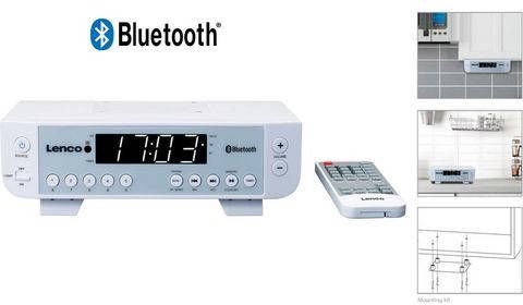 Lenco Fm Keukenradio Met Bluetooth®, Led verlichting En Timer Kcr 100wh Wit