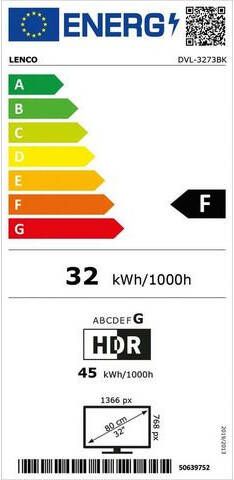 Lenco LCD led TV DVL 3273BK met dvd, 81, 3 cm/32 ", HD, Smart TV