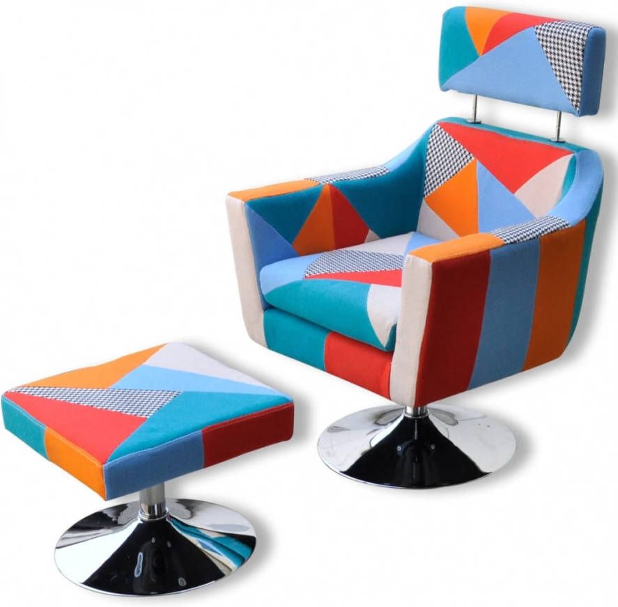 VIDAXL Televisiefauteuil met patchwork stof meerkleurig