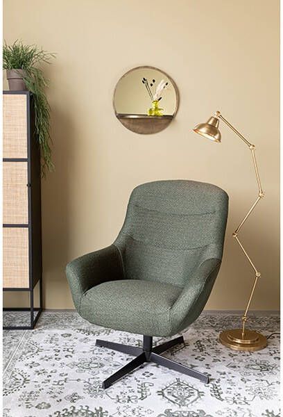 ZILT Draaibare Fauteuil 'Yaki' Bouclé, kleur Off White